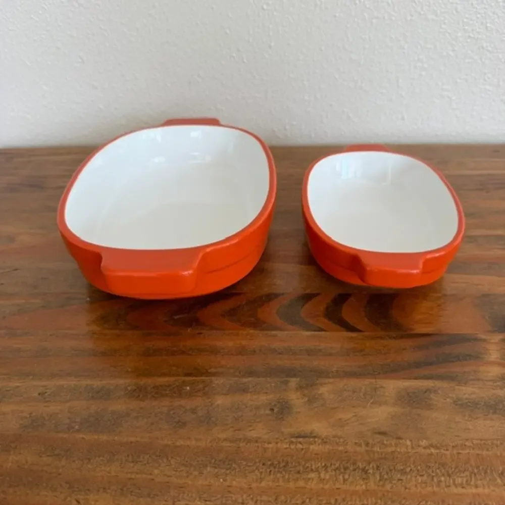 KitchenAid Orange .7qt and .3qt Chip-Resistant Ceramic Casserole Dishes